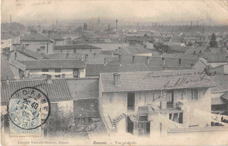 Carte postale ancienne Roanne Vue Generale à Roanne