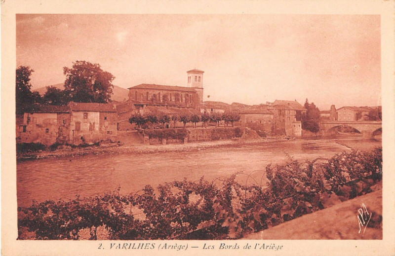 Carte postale ancienne Varilhes Les Bords De L'Ariege à Varilhes