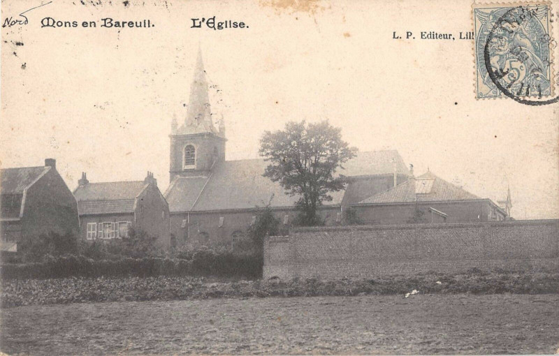 Carte postale ancienne Mons En Bareuil L'Eglise (cliché pas courant