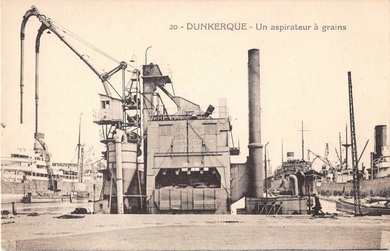 Carte postale ancienne Dunkerque Un Aspirateur A Grains à Dunkerque