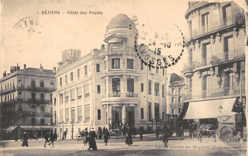 Carte postale ancienne Beziers Hotel Des Postes à Béziers