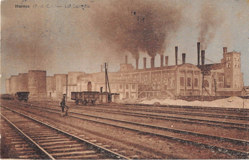 Carte postale ancienne Harnes La Centrale (cliché pas courant éditeur local à Harnes