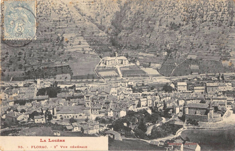 Carte postale ancienne Florac 2e Vue Generale