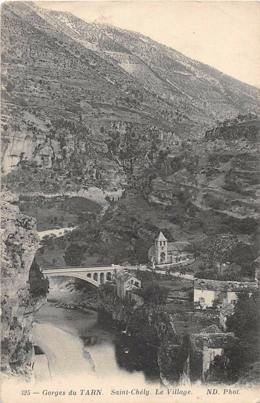 Carte postale ancienne Gorges Du TarnSaint-Chely Le Village