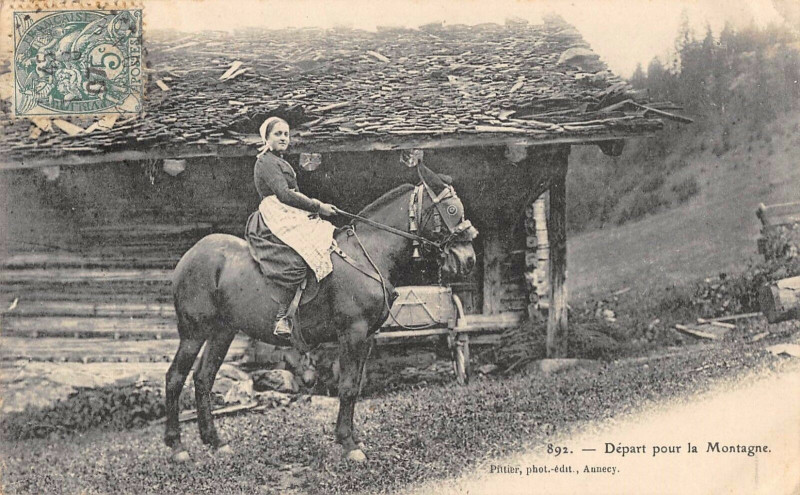 Carte postale ancienne Depart Pour La Montagne
