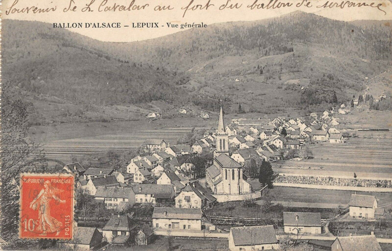 Carte postale ancienne Ballon D'Alsace Lepuix Vue Generale
