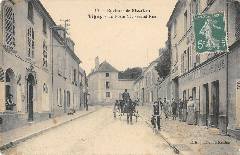 Carte postale ancienne Vigny La Poste A La Grand'Rue à Vigny