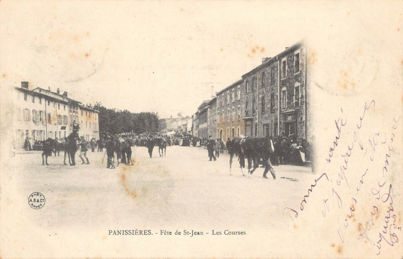 Carte postale ancienne Panissieres Fete De Saint Jean Les Courses (dos non divisé) à Panissières