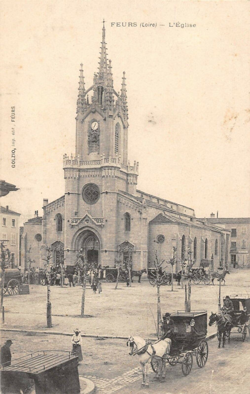 Carte postale ancienne Feurs L'Eglise à Feurs