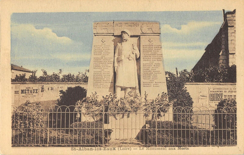 Carte postale ancienne Saint Alban Les Eaux Monument Aux Morts à Saint-Alban-les-Eaux