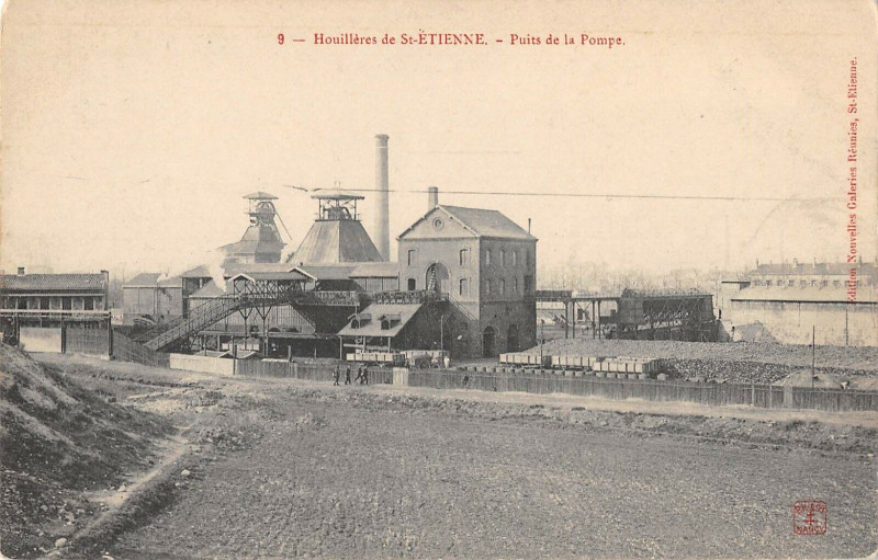 Carte postale ancienne Houilleres  De Saint Etienne Puits De La Pompe