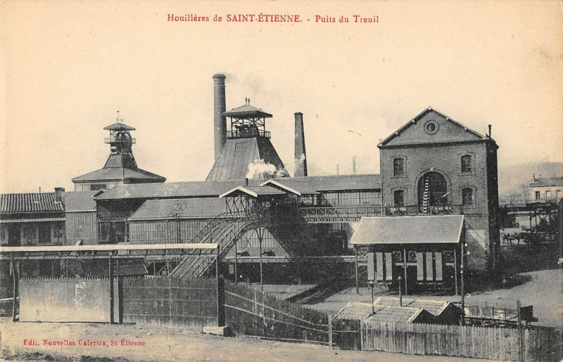 Carte postale ancienne Houilleres  De Saint Etienne Puits Du Treuil