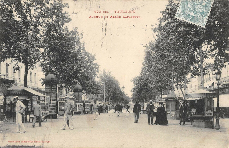 Carte postale ancienne Toulouse Avenue Et Allees Lafayette à Toulouse
