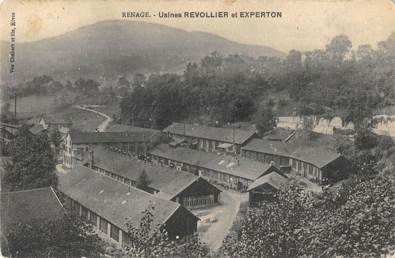 Carte postale ancienne Renage Usines Revollier Et Experton à Renage
