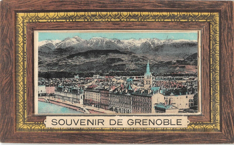 Carte postale ancienne Grenoble Cpa A Systeme Representant Plusieurs Vues à Grenoble