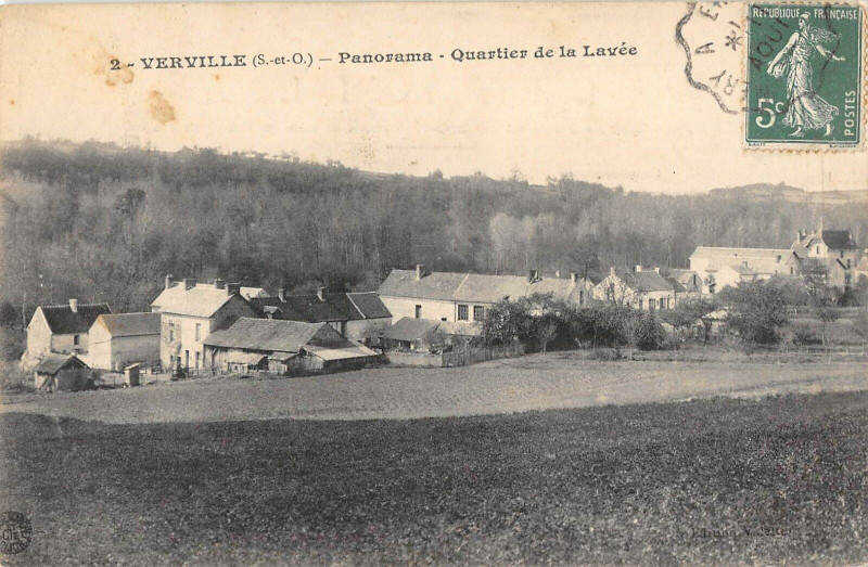 Carte postale ancienne Verville Panorama Quartier De La Lavee