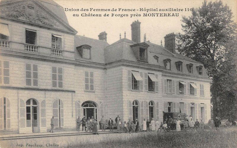 Carte postale ancienne Union Des Femmes De France Hopital Auxiliaire Pres Montereau Forges (rare à Forges