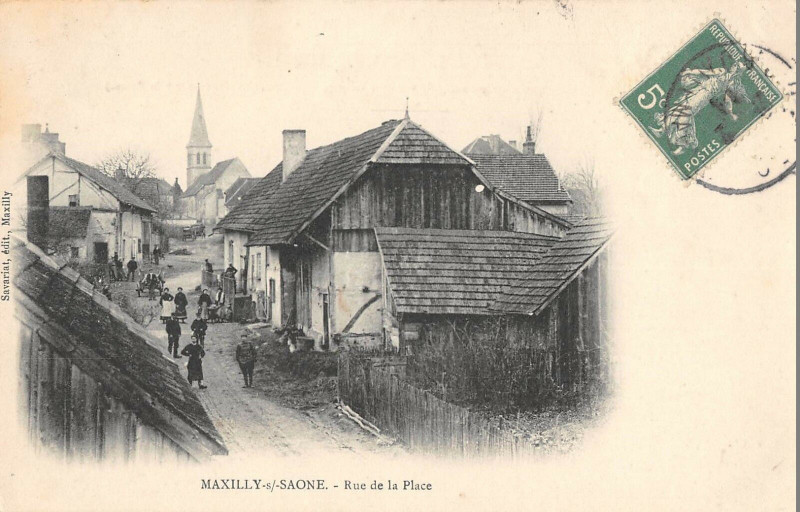 Carte postale ancienne Maxilly Sur Saone Rue De La Place
