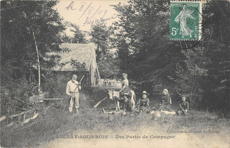 Carte postale ancienne Aulnay Sous Bois Une Partie De Campagne à Aulnay-sous-Bois