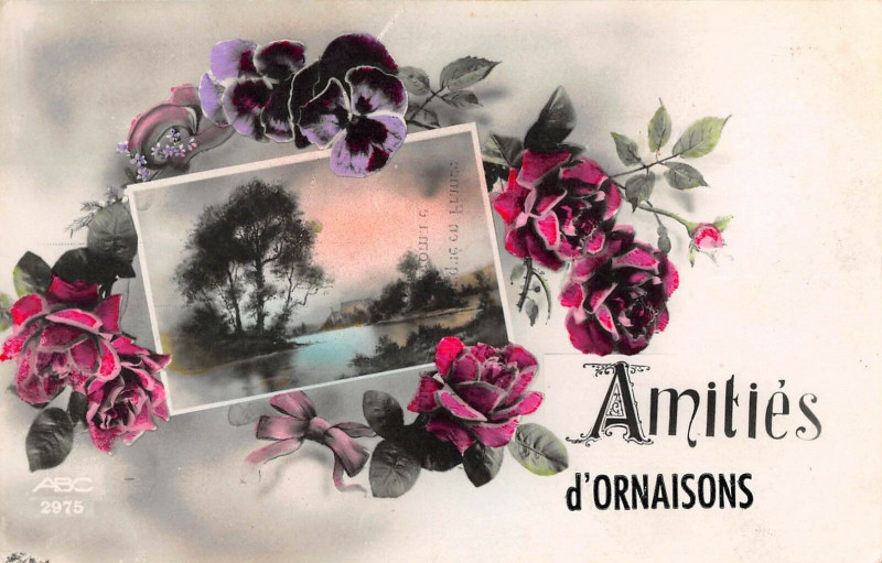 Carte postale ancienne Amities D'Ornaisons à Ornaisons