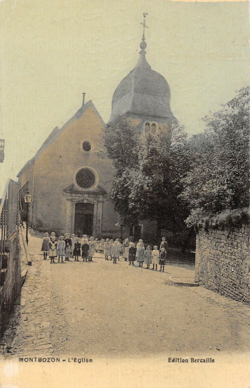 Carte postale ancienne Montbozon L'Eglise (cpa émaillée à Montbozon