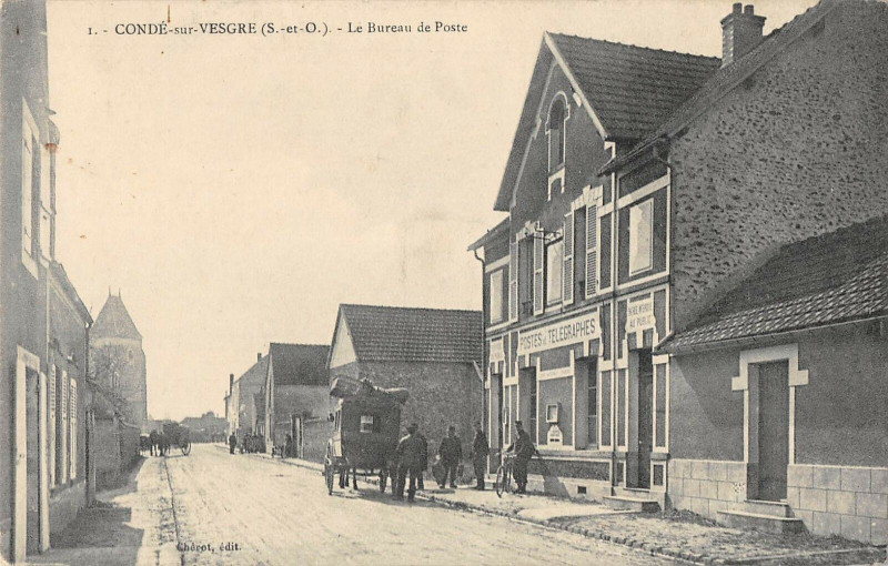 Carte postale ancienne Conde Sur Vesgre Le Bureau De Poste