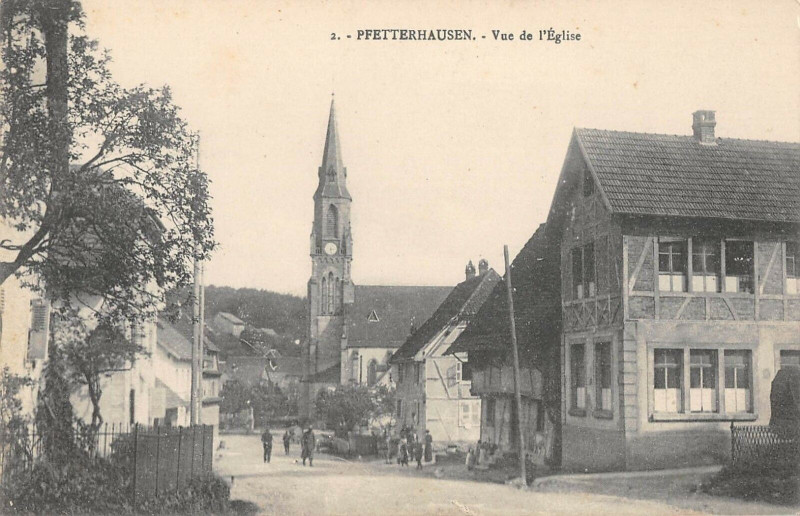 Carte postale ancienne Pfetterhausen Vue De L'Eglise