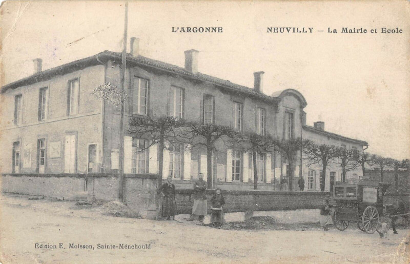 Carte postale ancienne Neuvilly La Mairie Et Ecole