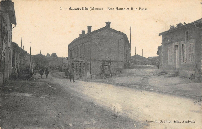 Carte postale ancienne Auzeville Rue Haute Et Rue Basse