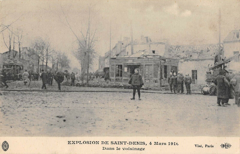 Carte postale ancienne Explosion De Saint Denis Dans Le Voisinage à Saint-Denis