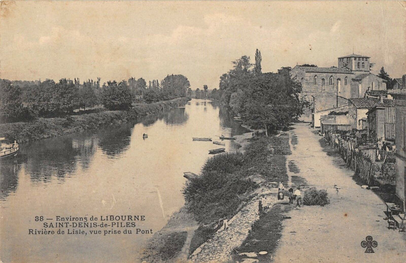 Carte postale ancienne Env.de Libourne Saint Denis De Pile Riviere De Lisle à Libourne
