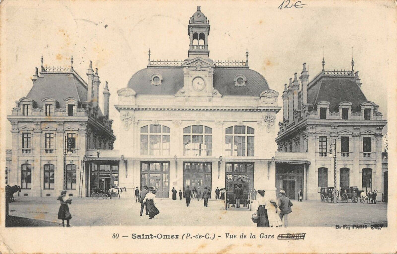 Carte postale ancienne Saint Omer Vue De La Gare à Saint-Omer