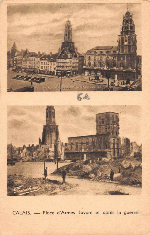 Carte postale ancienne Calais Place D'Armes à Calais