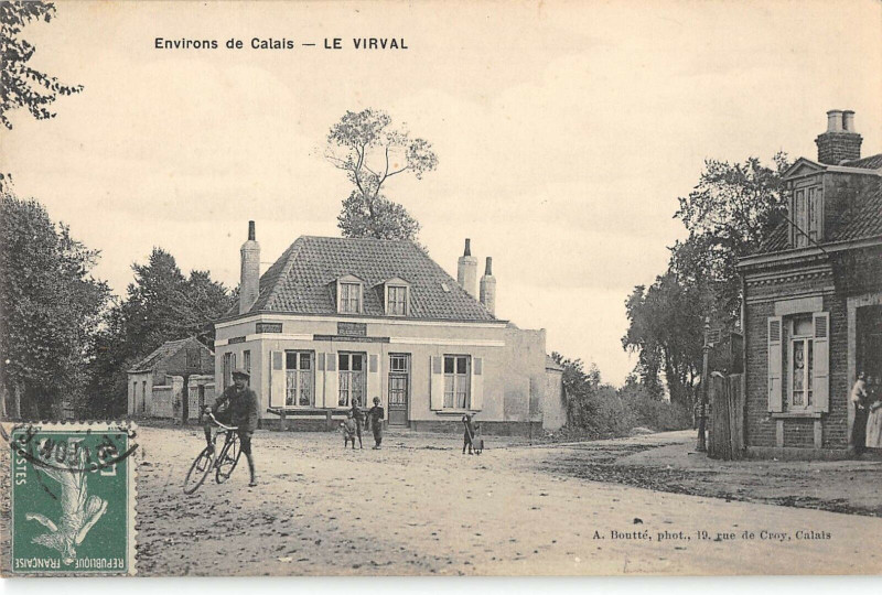 Carte postale ancienne Env.de Calais Le Virval (cpa pas courante à Calais