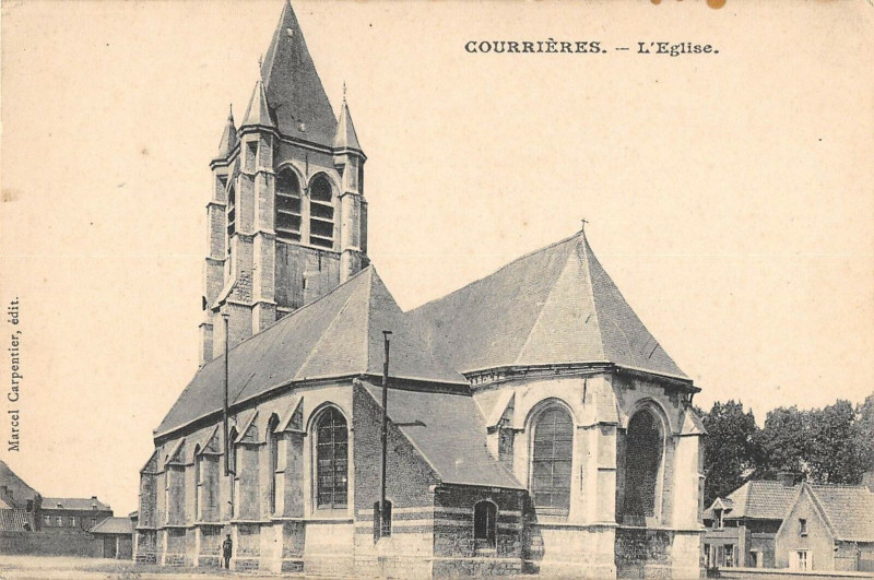 Carte postale ancienne Courrieres L'Eglise à Courrières