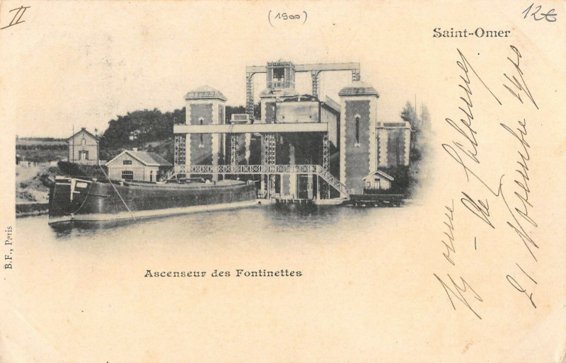 Carte postale ancienne Saint Omer Ascenseur Des Fontinettes  (dos non divisé) à Saint-Omer