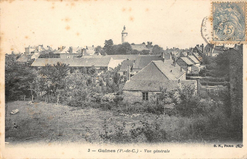 Carte postale ancienne Guines Vue Generale à Guînes