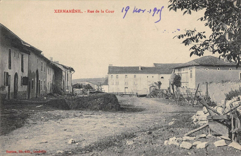 Carte postale ancienne Xermamenil Rue De La Cour à Xermaménil
