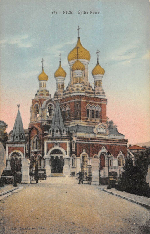 Carte postale ancienne Nice Eglsie Russe (cliché pas très courant à Nice