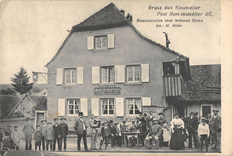 Carte postale ancienne 67 Gruss Aus Kossweiler Restauration Zum Weissen Hahn Muller