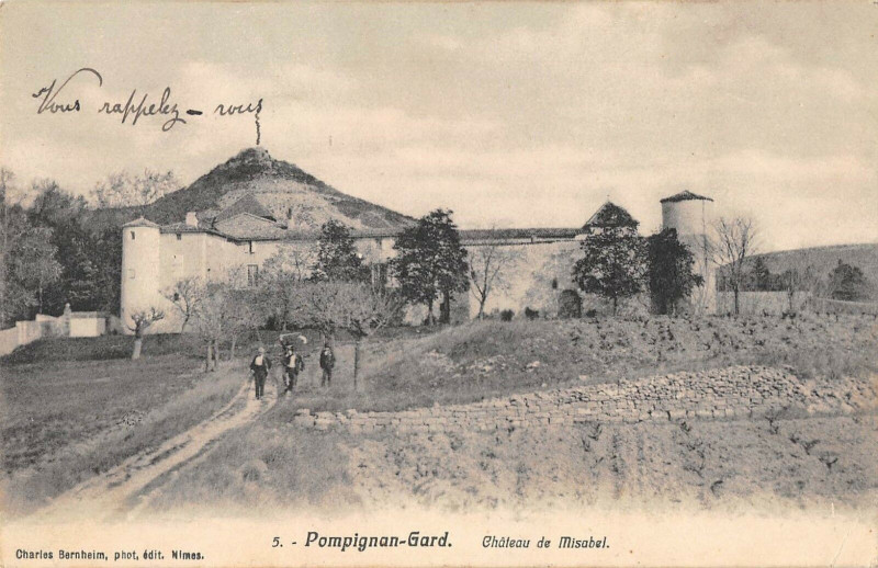 Carte postale ancienne Pompignan Gard Chateau De Misabel à Pompignan