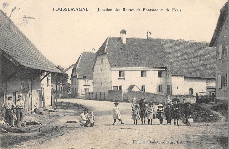 Carte postale ancienne Foussemagne Jonction Des Routes De Fontaine Et De Frais à Foussemagne
