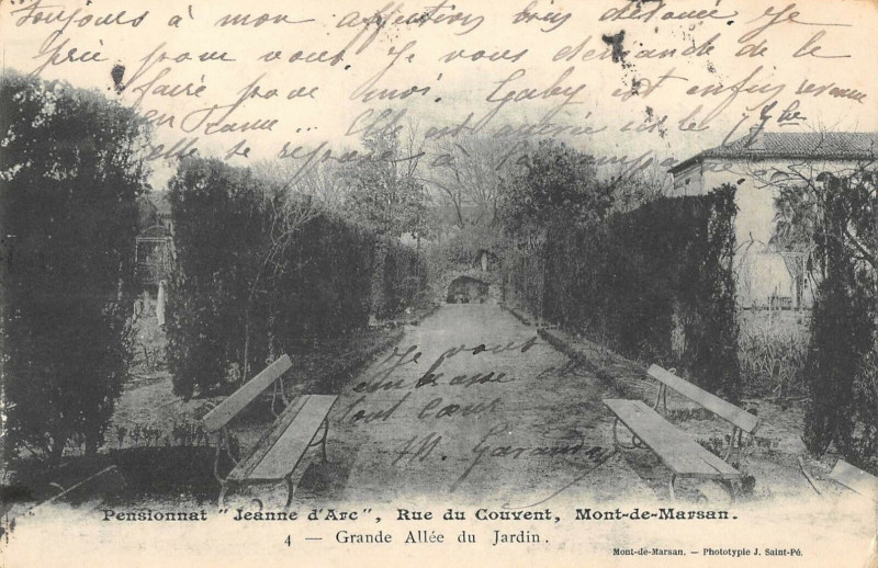 Carte postale ancienne Mont De Marsan Pensionnat Jeanne D'Arc Rue Du Couvent à Mont-de-Marsan