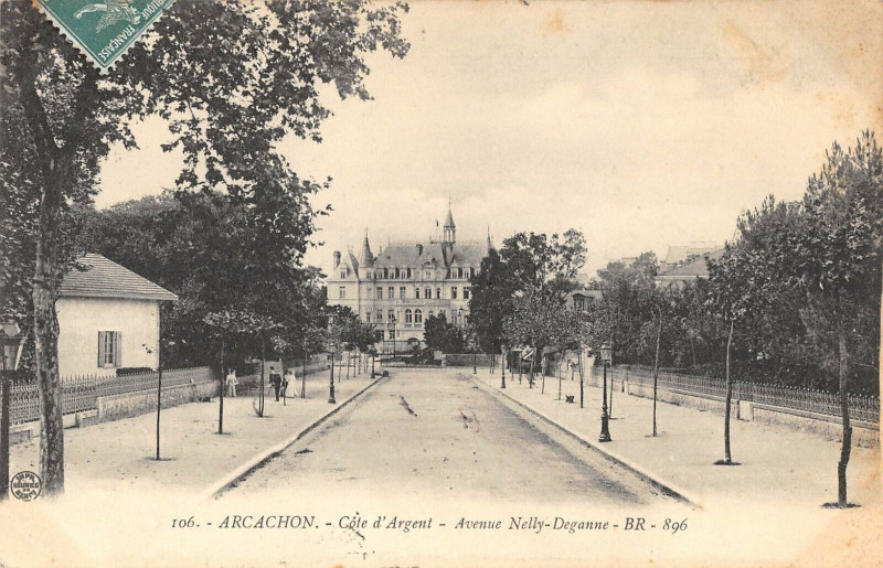Carte postale ancienne Arcachon Avenue Nelly Deganne à Arcachon