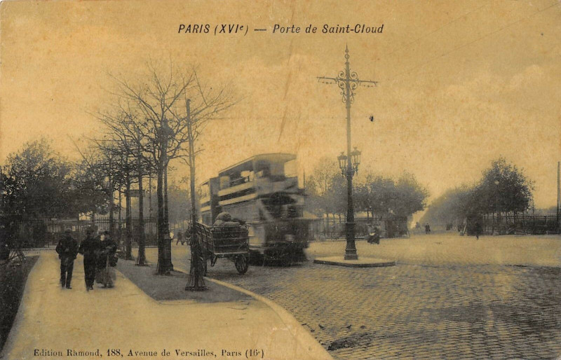 Carte postale ancienne Porte de Saint-Cloud à Paris 16e