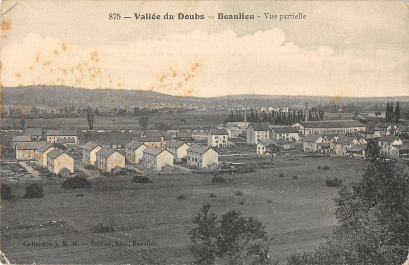 Carte postale ancienne Vallee Du Doubs Beaulieu Vue Partielle à Doubs