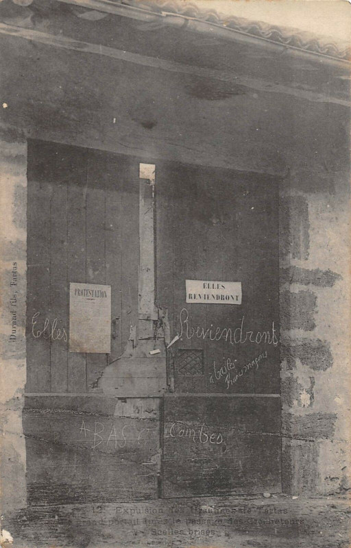 Carte postale ancienne Explusion Des Ursulines De Tartas à Tartas