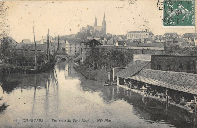 Carte postale ancienne Chartres Vue Prise Du Pont Neuf à Chartres