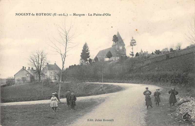 Carte postale ancienne Nogent Le Rotrou Margon La Patte D'Oie à Nogent-le-Rotrou