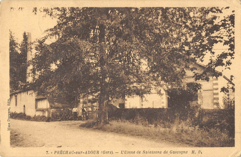 Carte postale ancienne L'Usine de Salaisons de Gascogne à Préchac-sur-Adour